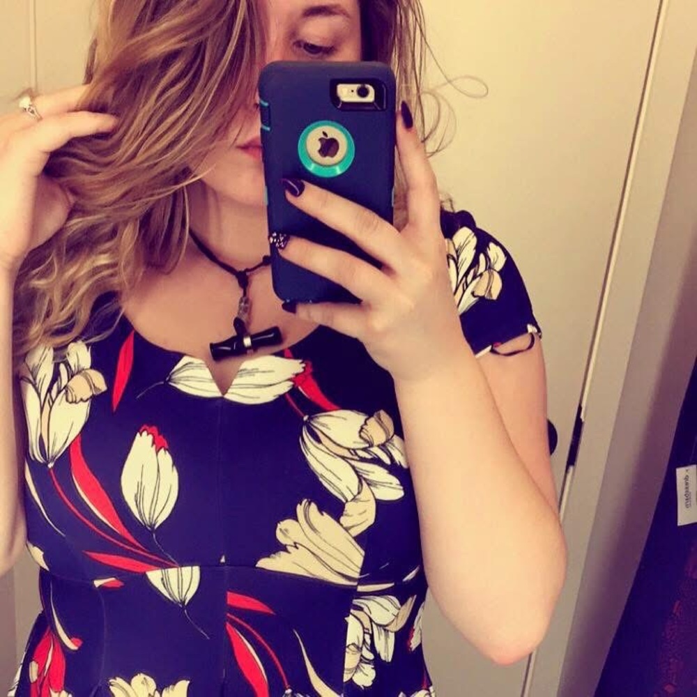 Navy Floral dress